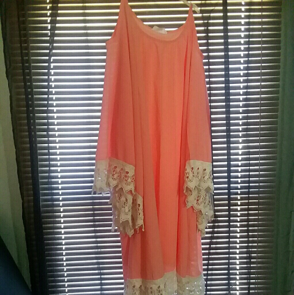Peach love California,  soft peach mini dress